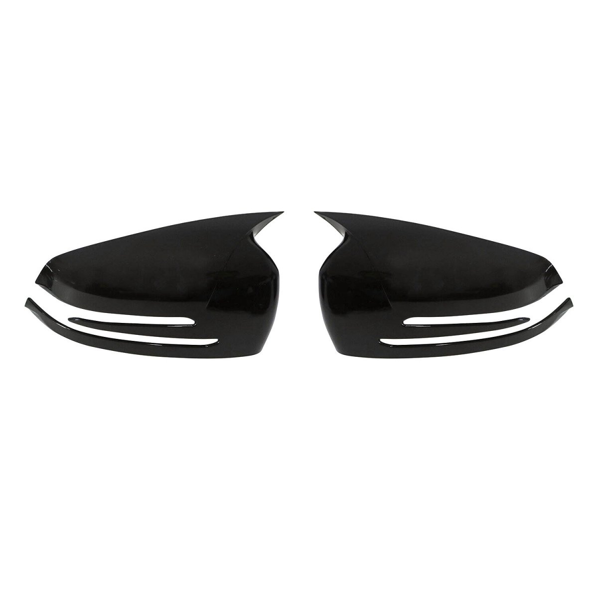 Mercedes C Class W204 Mirror Cover - Omac - Bat Model - Gloss Piano Black - '08-'14